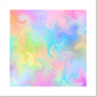 Candy Color Marble Swirl Pattern Posters and Art